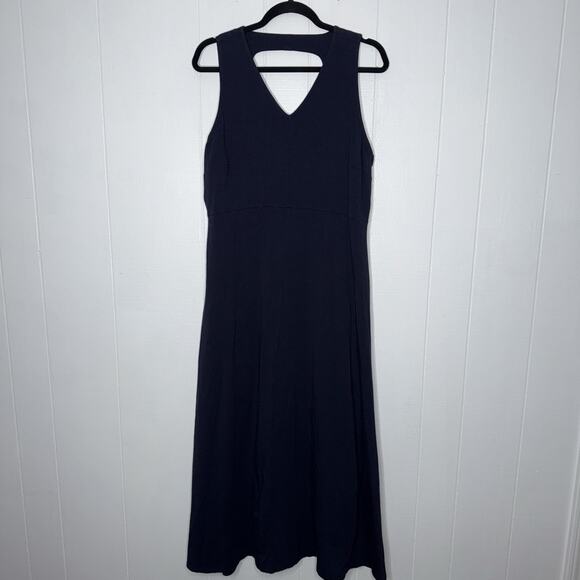 Talbots Women’s Sleeveless Fit Flare Maxi Dress Navy Blue Size XL - Picture 1 of 6